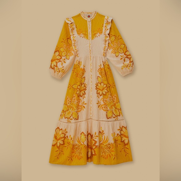 Farm Rio Aura Cream Floral Maxi Dress - Picture 10 of 10